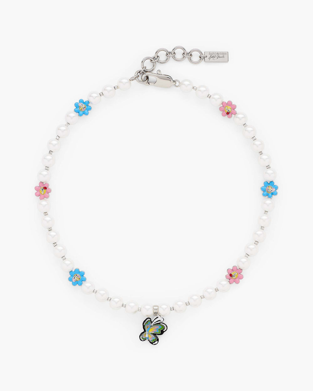 Hattie Stewart X Marc Jacobs Garden Pearl Station Necklace - Silver/Multi | Marc Jacobs online