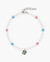 Hattie Stewart X Marc Jacobs Garden Pearl Station Necklace - Silver/Multi | Marc Jacobs online