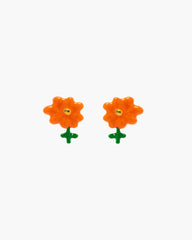 David Shrigley X Marc Jacobs Joy Flower Stud Earrings - Silver/Orange | Marc Jacobs online
