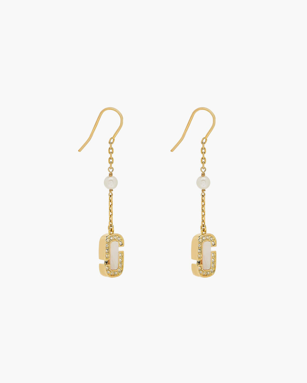 The J Marc Luxe Linear Earrings - Gold/Crystal | Marc Jacobs online