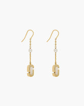 The J Marc Luxe Linear Earrings - Gold/Crystal | Marc Jacobs online