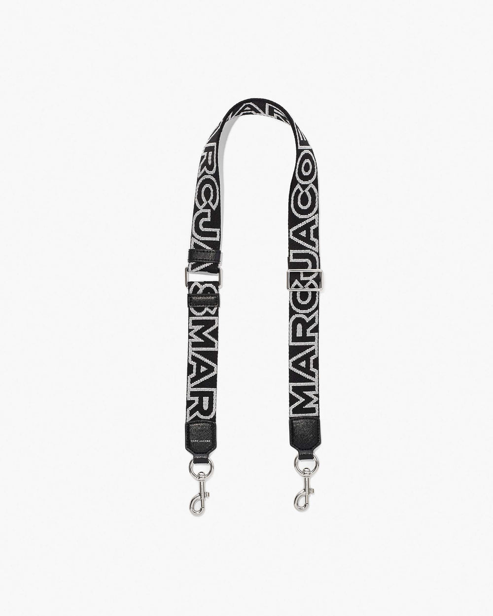 The Thin Outline Logo Webbing Strap - Black/Silver | Marc Jacobs sale