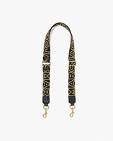 The Thin Outline Logo Webbing Strap - Black/Gold | Marc Jacobs on sale