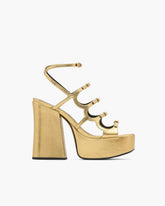 The Metallic Leather Kiki Platform Sandal - Gold | Marc Jacobs for sale