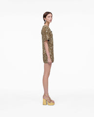 The Metallic Leather Kiki Platform Sandal - Gold | Marc Jacobs for sale