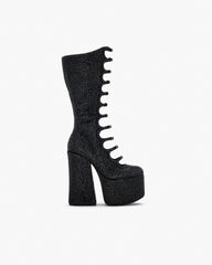 The Rhinestone Kiki Knee-High Boot - Black/Black | Marc Jacobs online
