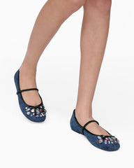 The Gem Denim Sabrina Ballerina - Indigo | Marc Jacobs for sale
