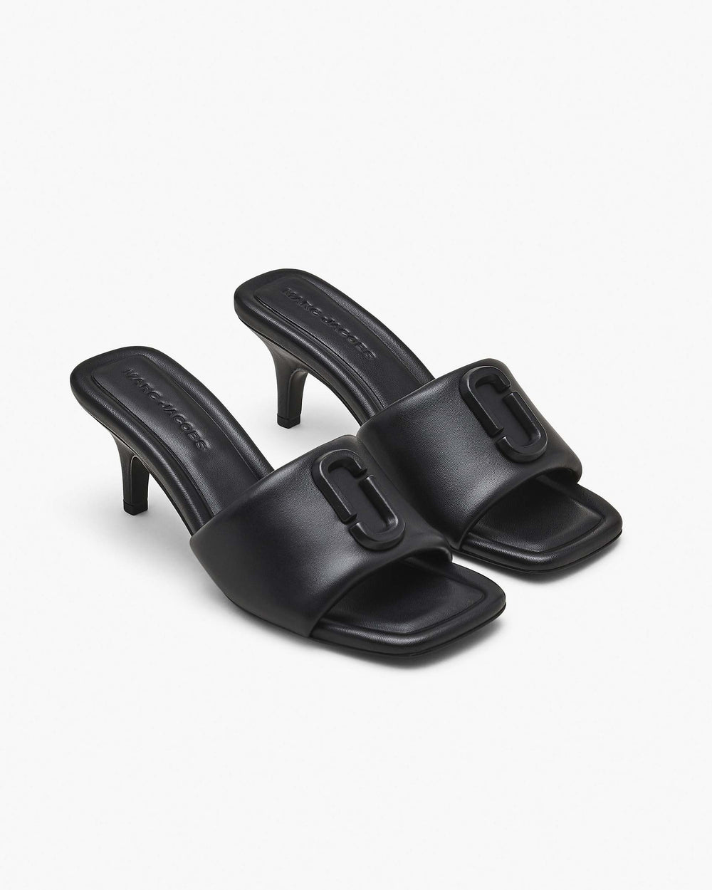 The Leather J Marc Heeled Sandal - Black | Marc Jacobs online