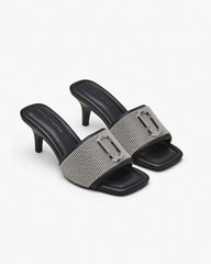The Rhinestone J Marc Heeled Sandal - Black/Crystal | Marc Jacobs sale