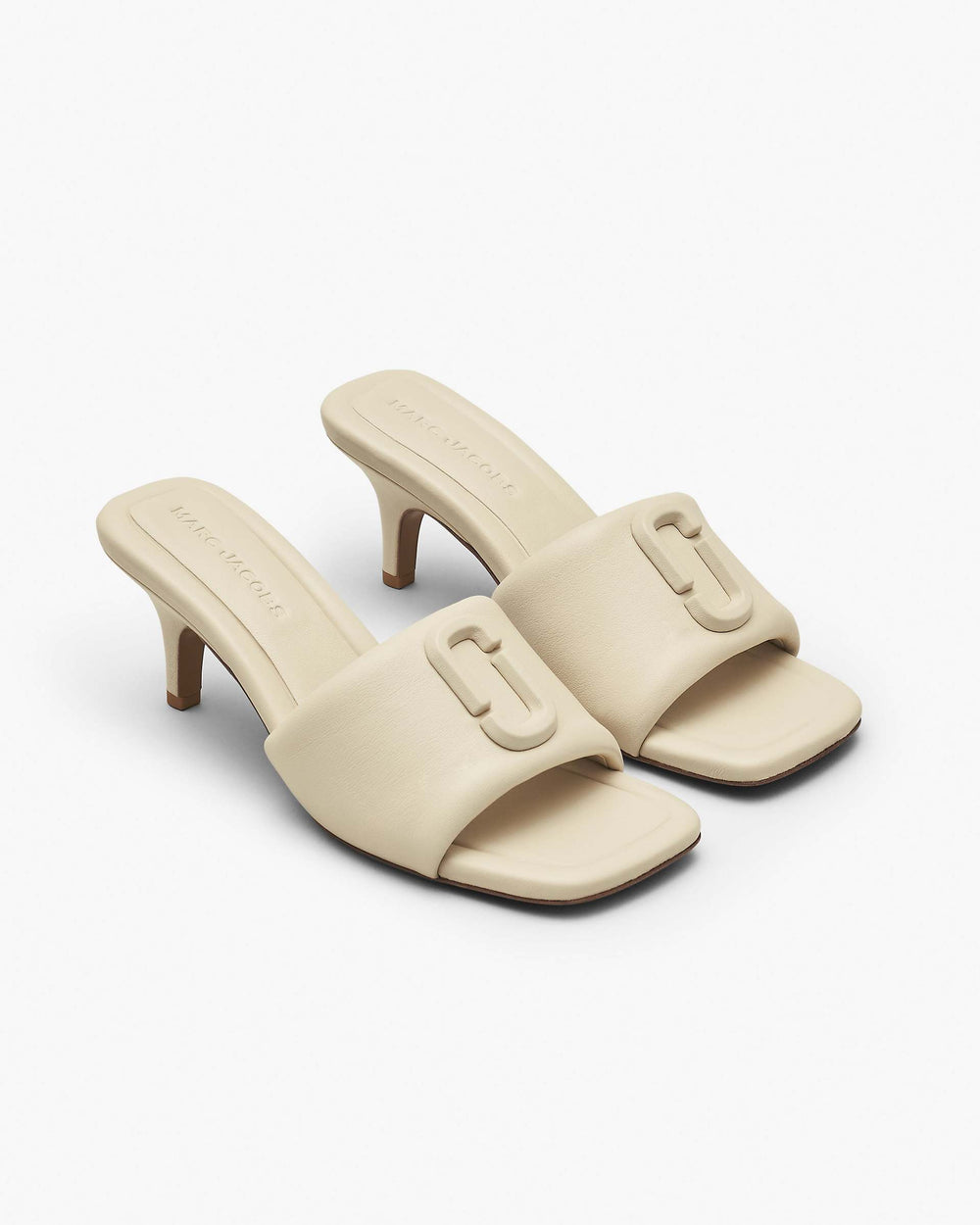 The Leather J Marc Heeled Sandal - Cloud White | Marc Jacobs for sale