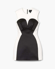 Seamed Up Satin Dress - Black/White | Marc Jacobs sale