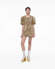 Sequin V-Neck Knit Dress - Gold | Marc Jacobs US