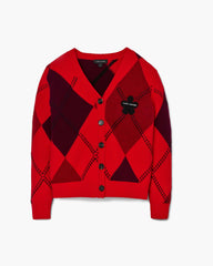 Preppy Daisy Argyle Cardigan - Red Multi | Marc Jacobs US