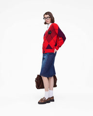 Preppy Daisy Argyle Cardigan - Red Multi | Marc Jacobs US
