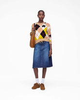 Two Tone Shadow Denim Skirt - Dark Slub Indigo | Marc Jacobs on sale