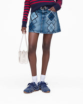 Argyle Patchwork Mini Skirt - Bright Indigo | Marc Jacobs US