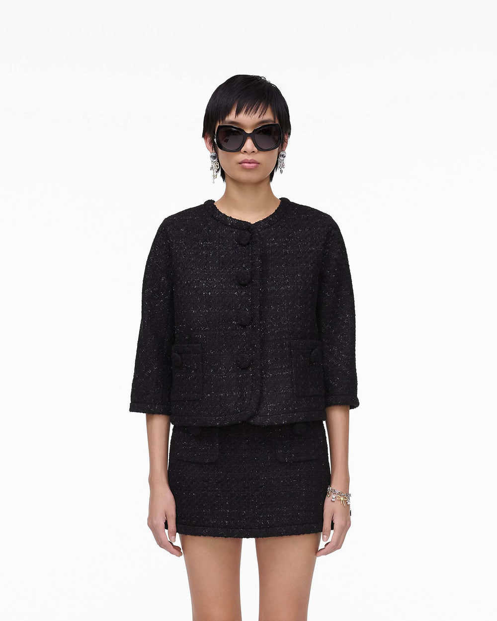 Tweed Backwards Lady Jacket - Black | Marc Jacobs on sale