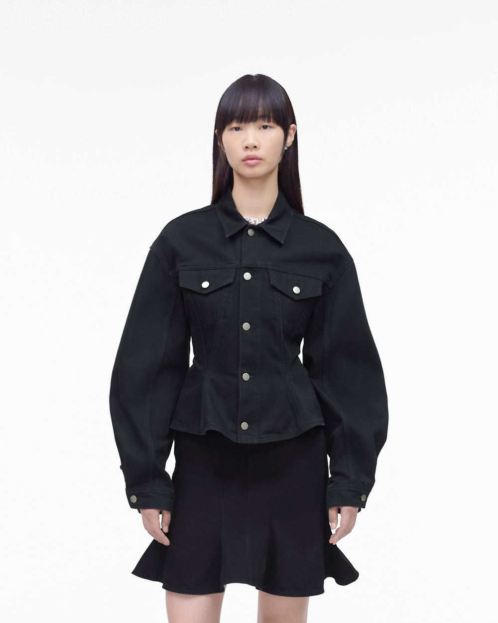 The Fluted Denim Jacket - Black | Marc Jacobs online