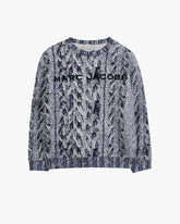 The Trompe Loeil Knit Sweatshirt - Navy | Marc Jacobs online