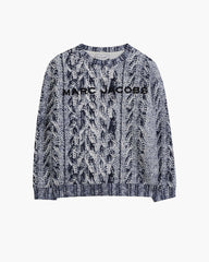 The Trompe Loeil Knit Sweatshirt - Navy | Marc Jacobs online