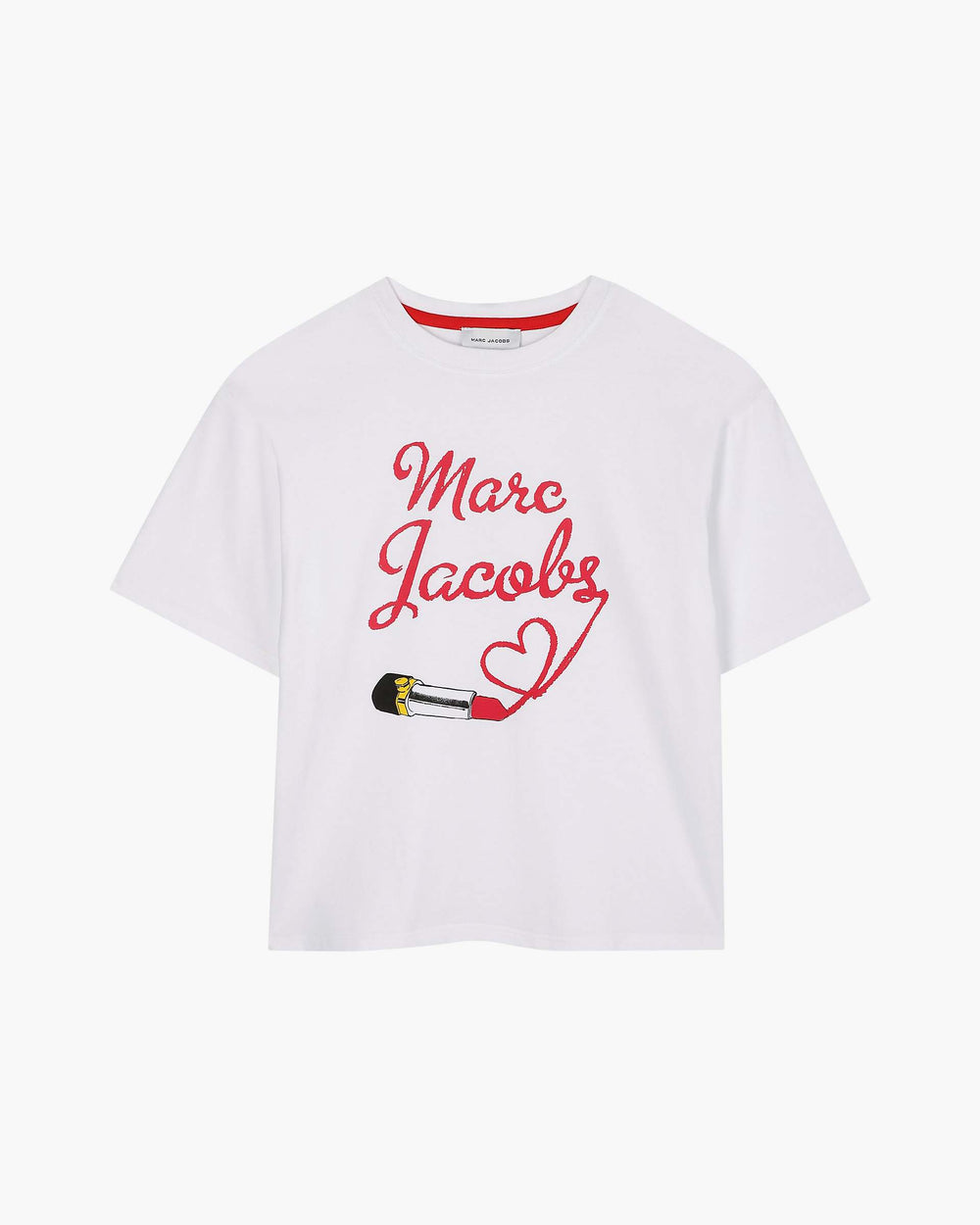 The Logo Lipstick Tee - White | Marc Jacobs on sale