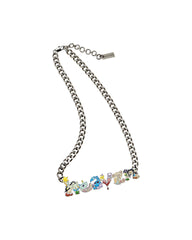 Characters Nameplate Necklace - Aged Silver Multi | Marc Jacobs sale