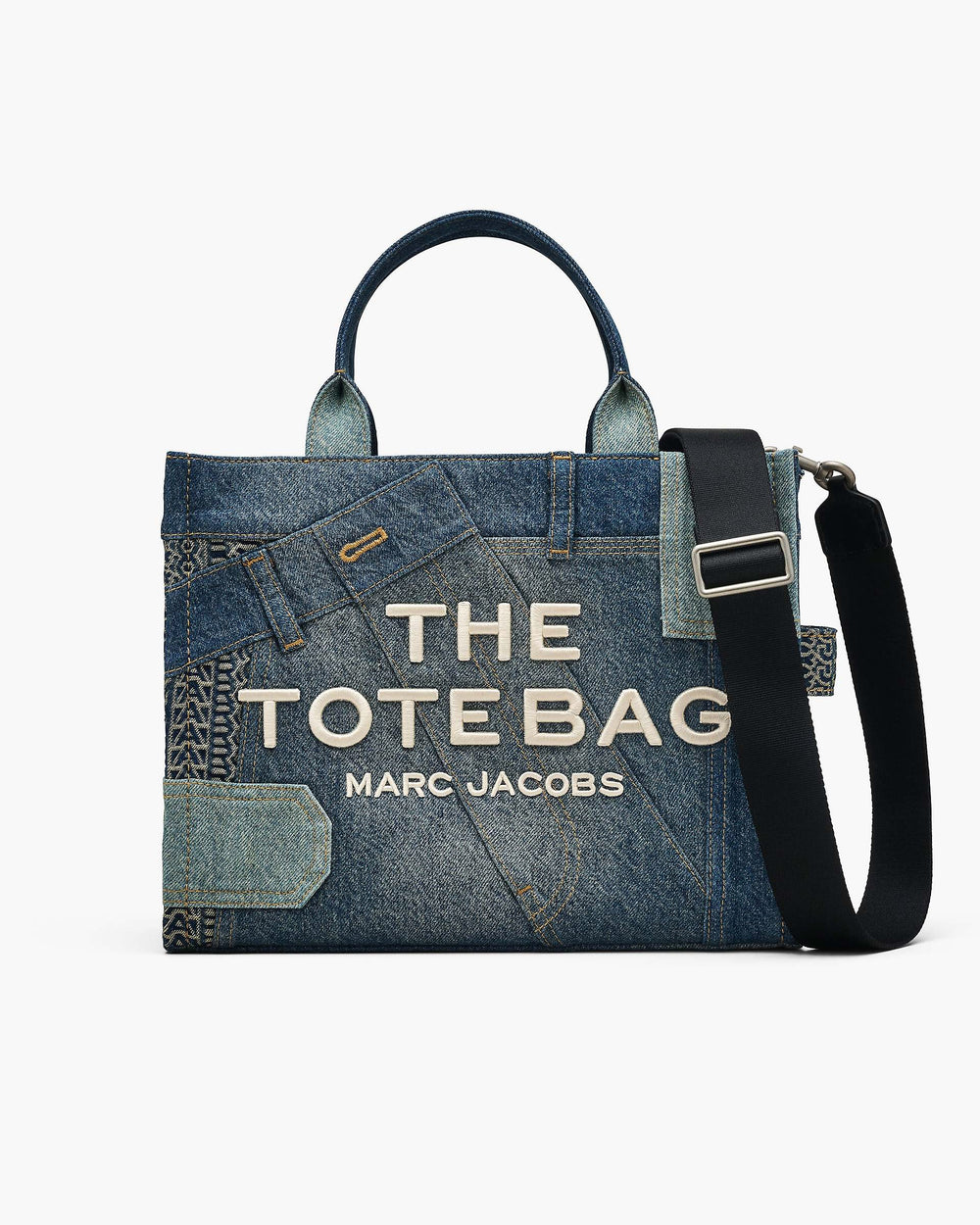 The Deconstructed Denim Medium Tote Bag - Indigo Multi | Marc Jacobs online