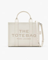 The Leather Medium Tote Bag - Cotton/Silver | Marc Jacobs on sale
