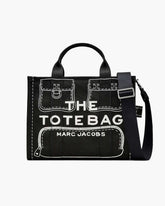 The Trompe L'Oeil Cargo Canvas Medium Tote Bag - Black | Marc Jacobs on sale