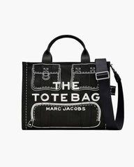 The Trompe L'Oeil Cargo Canvas Medium Tote Bag - Black | Marc Jacobs on sale