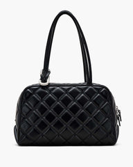 The Quilted Leather Dual Satchel - Black | Marc Jacobs online