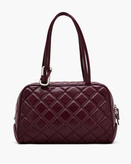 The Quilted Leather Dual Satchel - Dark Plum | Marc Jacobs sale