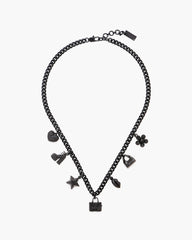 Mini Icon Pave Charm Necklace - Black/Black Crystal | Marc Jacobs online