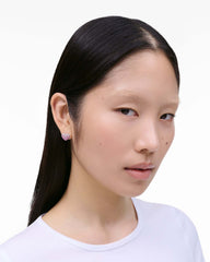 The Heart Balloon Pave Earrings - Silver/Rose | Marc Jacobs online