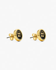 The Button Stud Earrings - Gold/Black | Marc Jacobs for sale