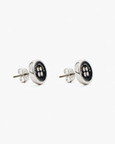 The Button Stud Earrings - Silver/Black | Marc Jacobs on sale