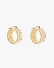 The Marc Jacobs Hoop Earrings - Gold/Cream | Marc Jacobs online