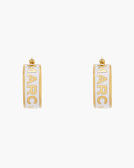 The Marc Jacobs Hoop Earrings - Gold/Cream | Marc Jacobs online