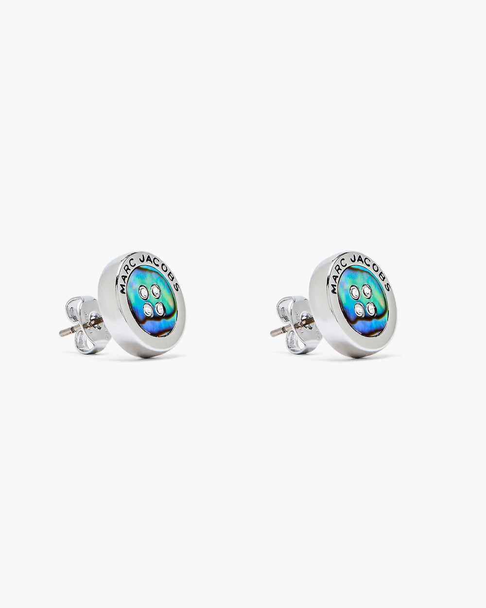 The Button Abalone Stud Earrings - Silver/Abalone | Marc Jacobs discount