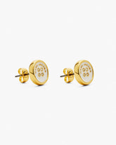The Button Stud Earrings - Gold/Cream | Marc Jacobs online