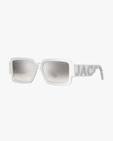 The Bold Logo Square Mirrored Sunglasses - White/Grey | Marc Jacobs online
