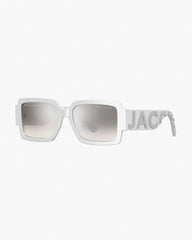 The Bold Logo Square Mirrored Sunglasses - White/Grey | Marc Jacobs online