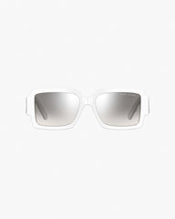 The Bold Logo Square Mirrored Sunglasses - White/Grey | Marc Jacobs online