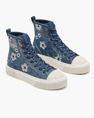 The Sequin Daisy Denim High Top Sneaker - Vintage Indigo | Marc Jacobs US