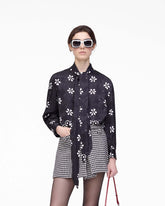 Trompe L'Oeil Eyelet Bow Blouse - Black/White | Marc Jacobs US