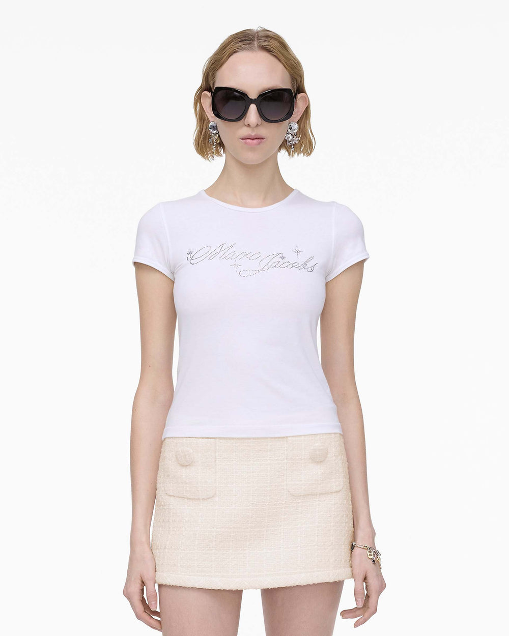 Charm Logo Shrunken Tee - White | Marc Jacobs discount