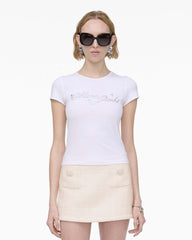 Charm Logo Shrunken Tee - White | Marc Jacobs discount