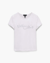 Charm Logo Shrunken Tee - White | Marc Jacobs discount