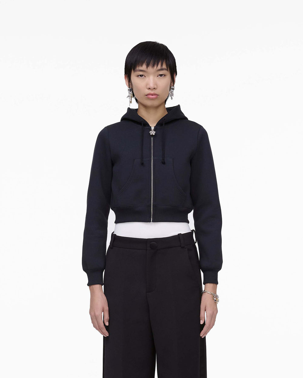 Charm Cropped Hoodie - Black | Marc Jacobs on sale