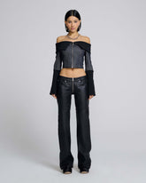 Denim And Rib Top - Black | Marc Jacobs for sale